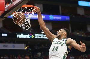 字母哥第5次单场至少40分15板5助 为ABA和NBA合并以来并列最多