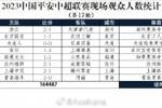 中超第17轮观众统计：国安主场超4.6万最多，浙江队主场仅5千
